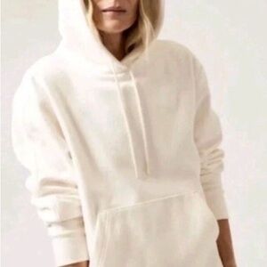 Athleta Retroplush II Hoodie XS Cream Pullover Sweatshirt